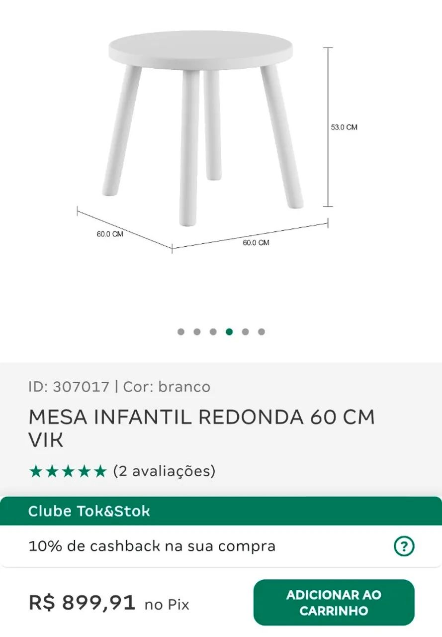 MESA INFANTIL REDONDA 60 CM VIK - Foto 5