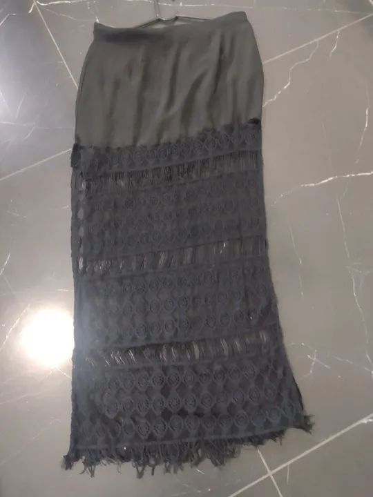 Saia preta com Detalhes em Renda Tam 40 - Foto 3
