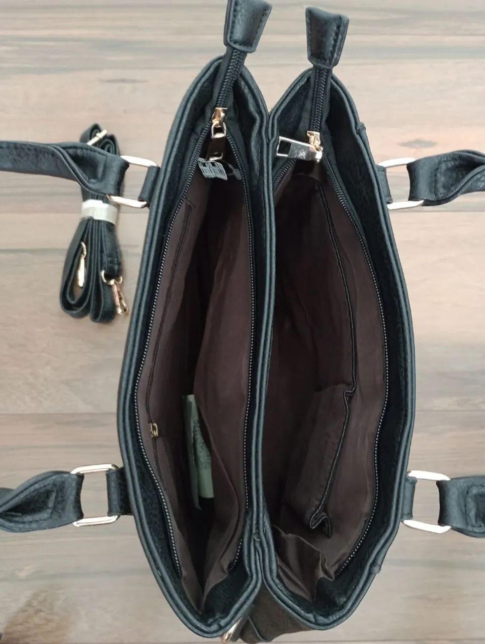 Bolsa preta com alça transversal - Foto 3