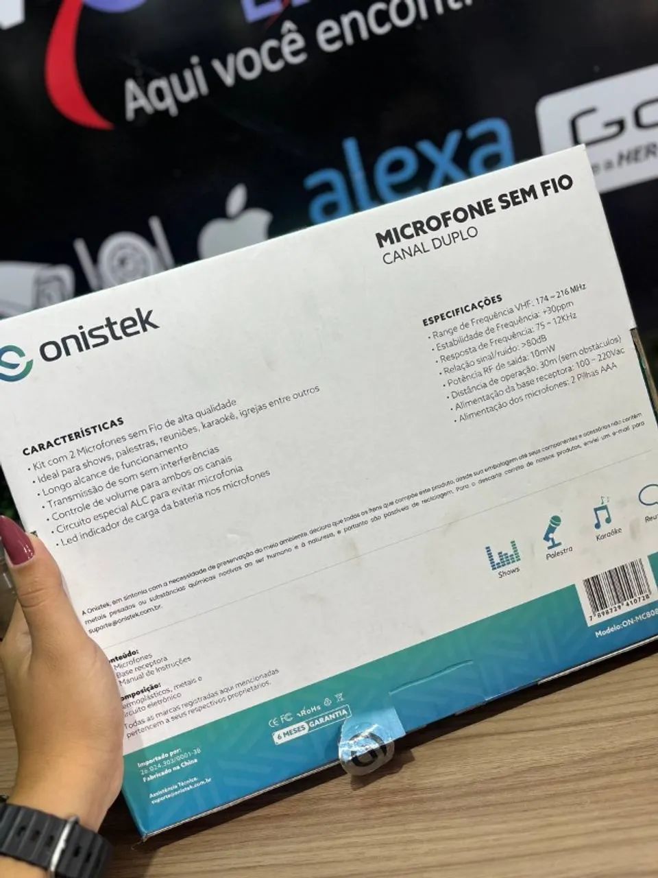 Microfone Sem Fio Duplo MC808 - Onistek  - Foto 2