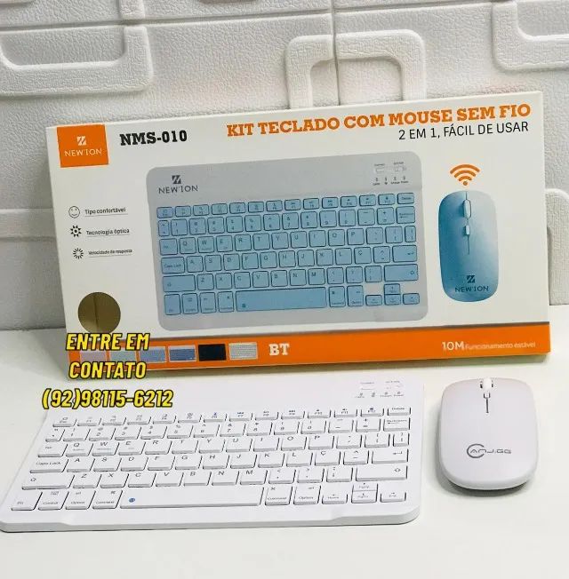 Teclado Com Mouse Bluetooth Para IOS,ANDROID,TABLET PC -Entrega das 9 até 22 hrs - Foto 2