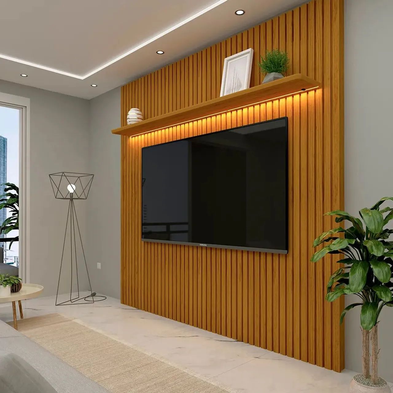 Painel de TV Moderno com Iluminação e Design Elegante - Foto 3