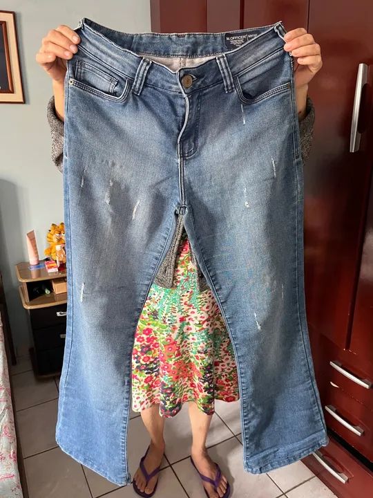 Calça Jeans Flare Azul M. Officer - Tamanho 42