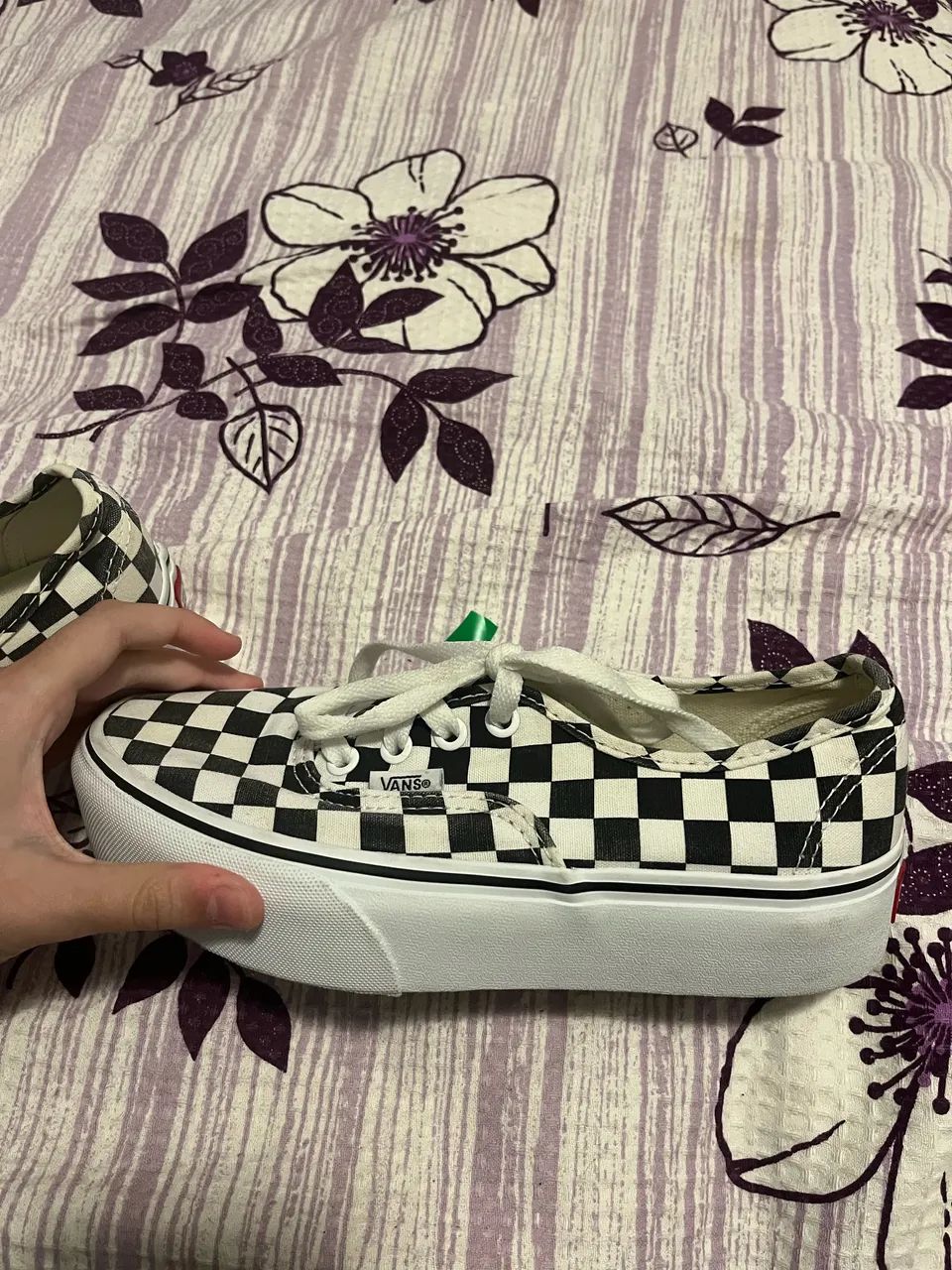 Tênis Vans Authentic Platform Checkerboard Branco e Preto