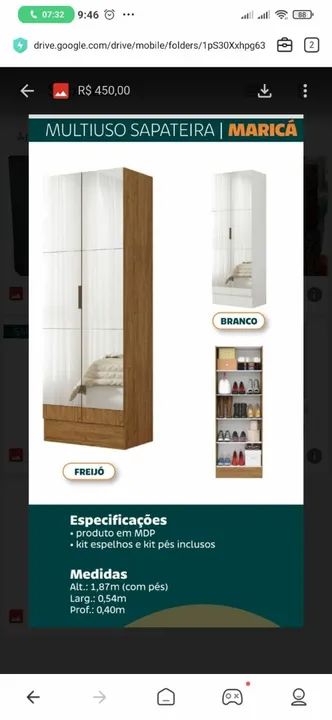 Sapateira multiuso com espelho  - Foto 3