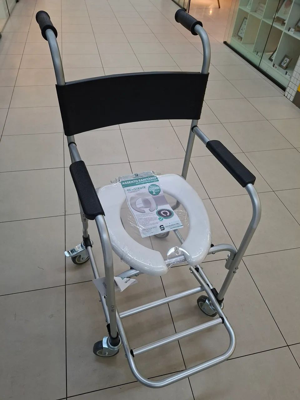 CADEIRA DE BANHO ALUMÍNIO 100KG - Foto 4