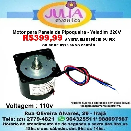 Motor para Panela da Pipoqueira - Yeladim 220v