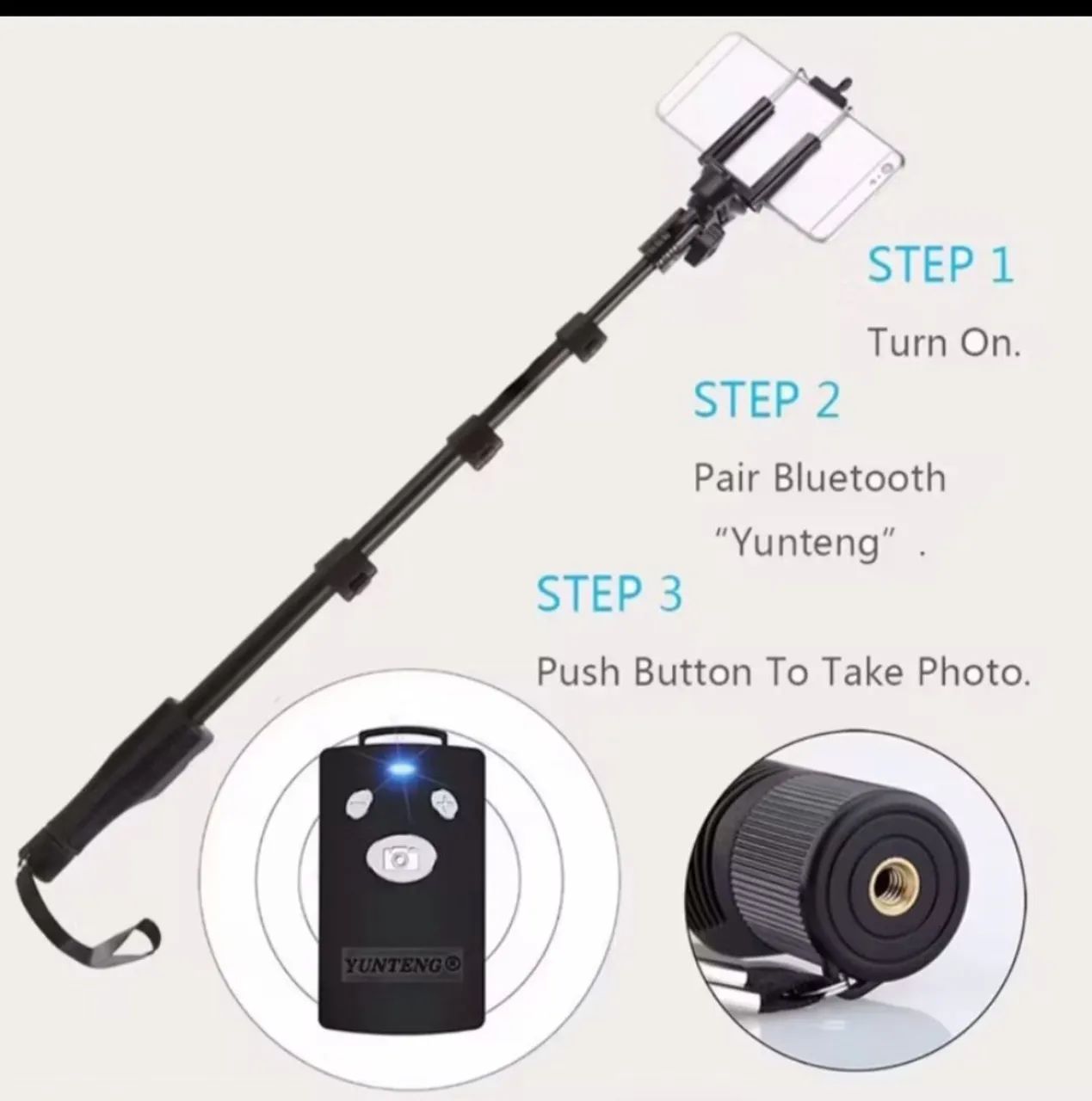 Pau de selfie - controle remoto - Foto 4