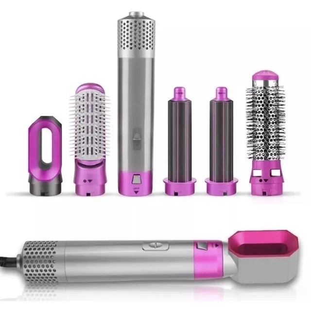 Kit Escova de Cabelo Secador Alisador 5 em 1 - Novo
