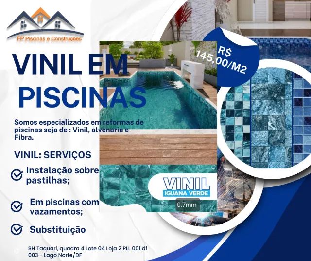 Vinil para Piscinas SEM retirar a borda: vazamentos, troca ou em construção 