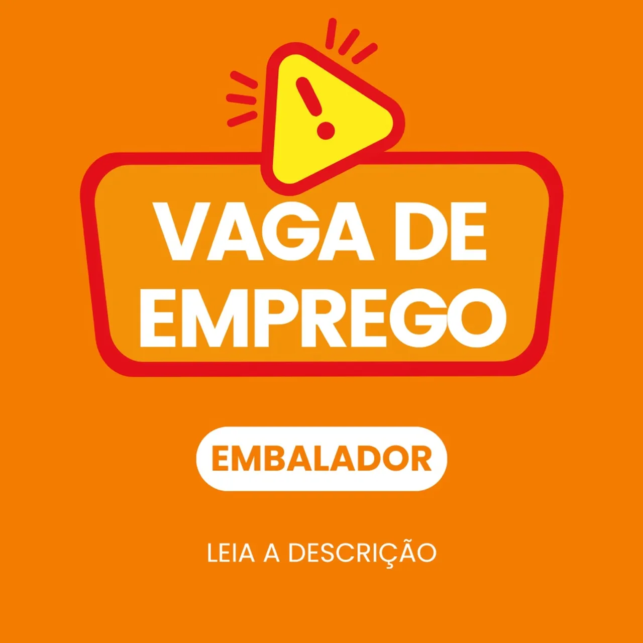 Vaga de emprego embalador 