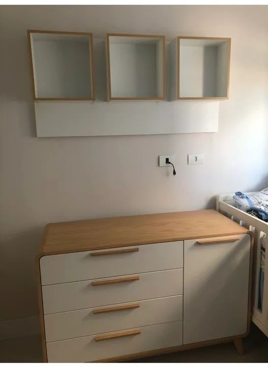 Quarto de bebê: Berço, cômoda e nicho. - Foto 3