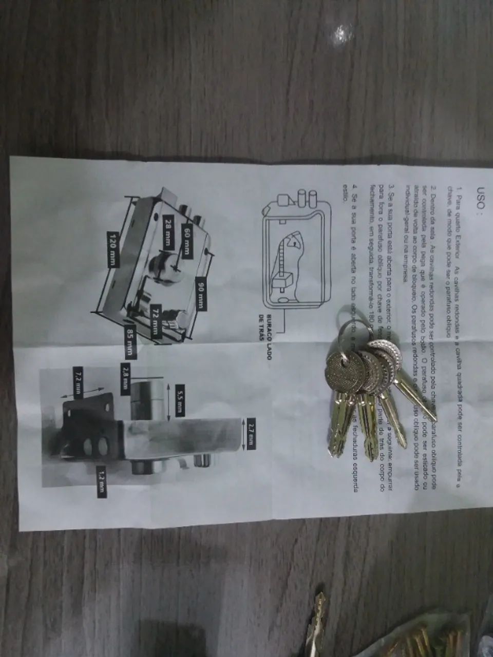 Fechadura De Portão com 10 chaves Tetra. - Foto 3