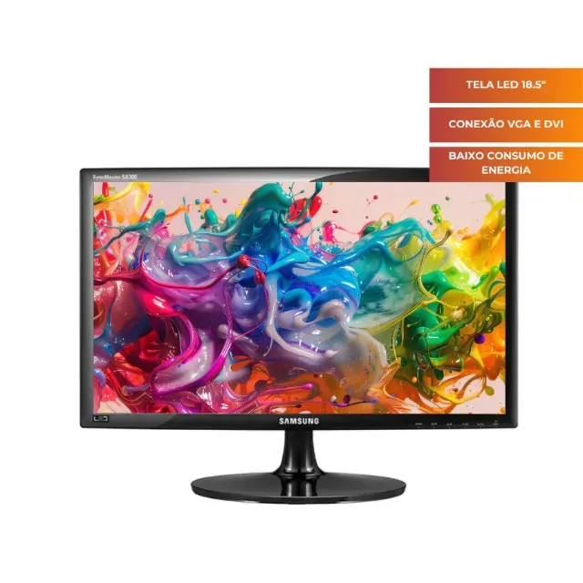 Monitor Samsung SyncMaster S19A300B 18.5 " Led - Preto (Usado)