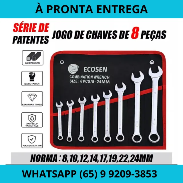 Jogo de chaves combinadas 8 peças