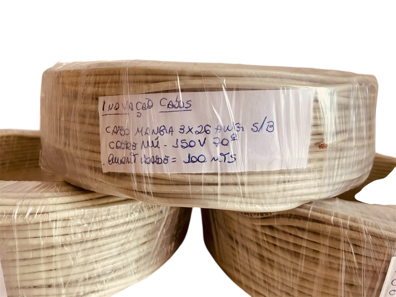 Cabo Manga 3x26 AWG Cu NÚ Sem Blindagem