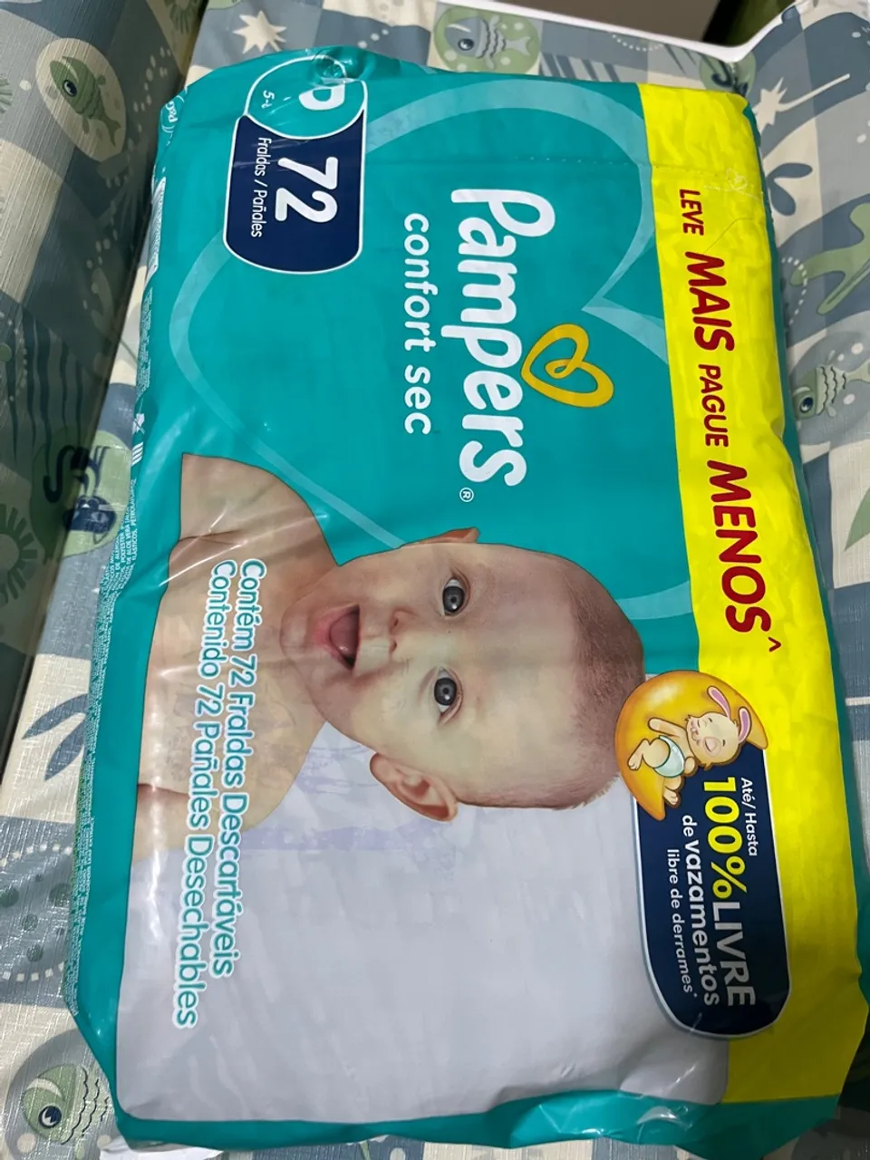 Fraldas Pampers Confort Sec Tamanho 5 - 72 unidades