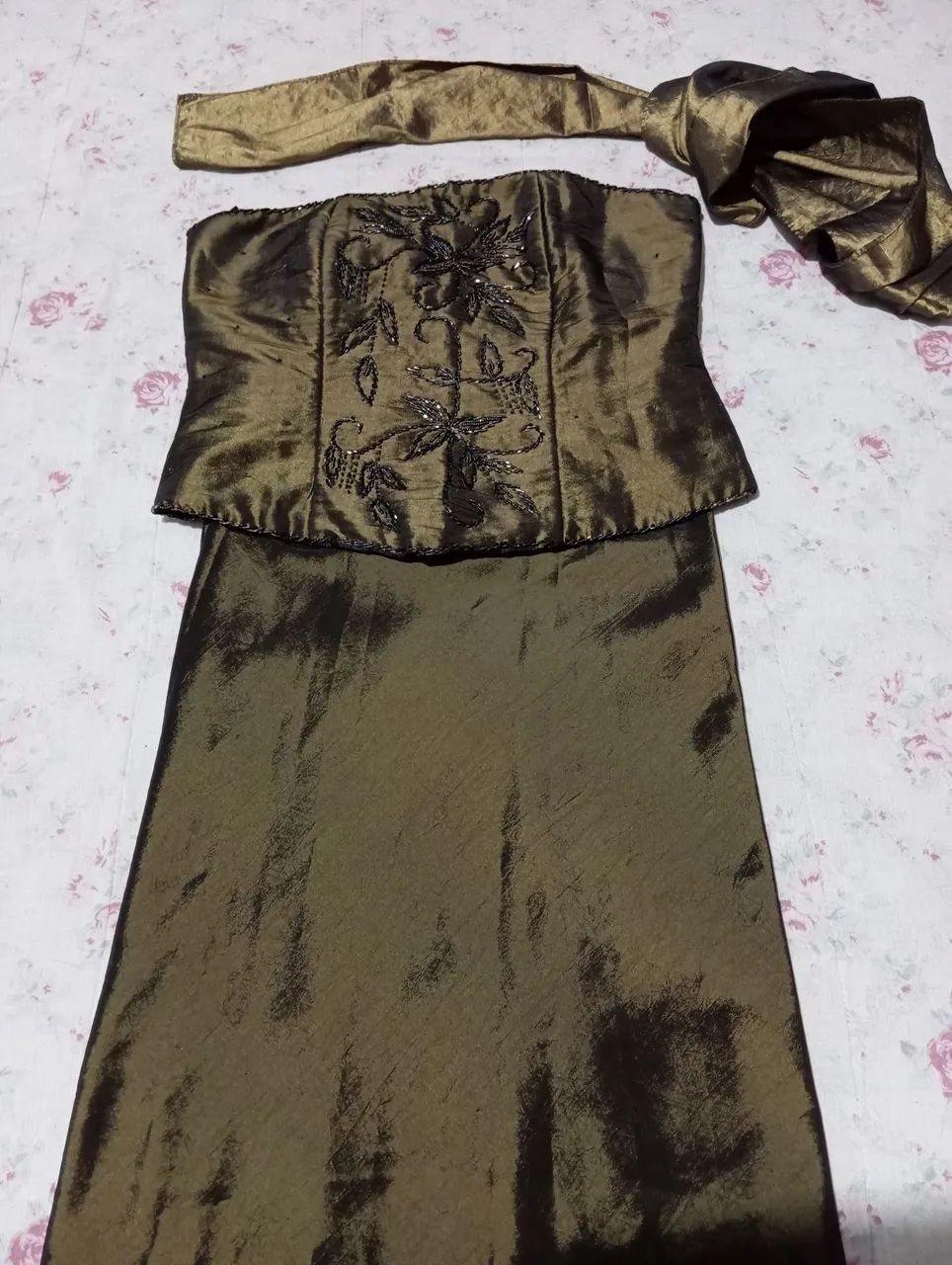 Vestido de Festa verde musgo - Tamanho G - Foto 2