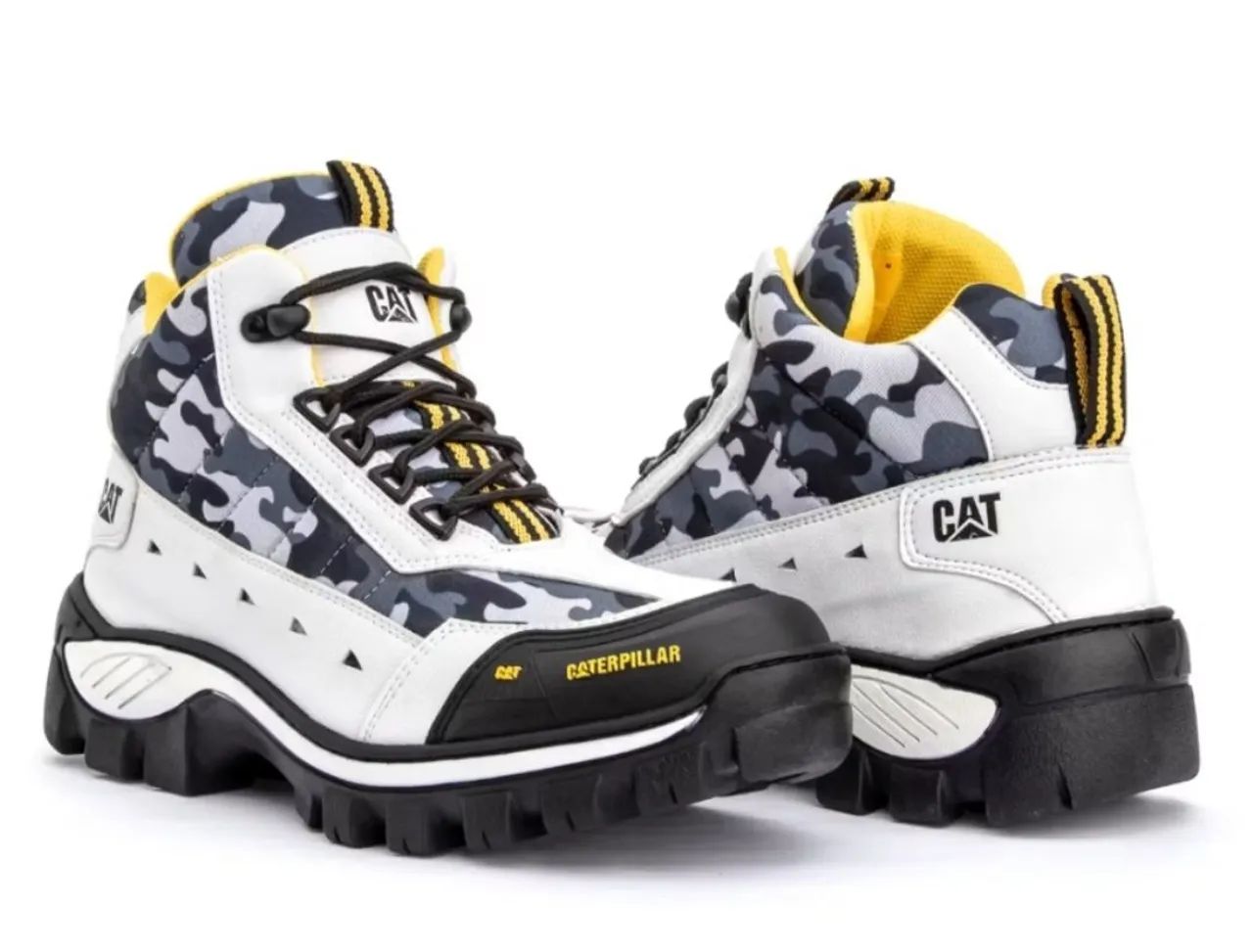 Bota Caterpillar Branco/Camuflado n° 37