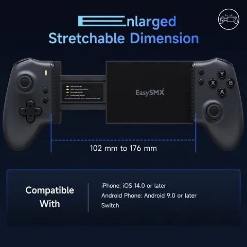 Controle Gamer Mobile EasySMX M15  Bluetooth Android/iPhone/Switch, 12x 31,30 - Foto 2