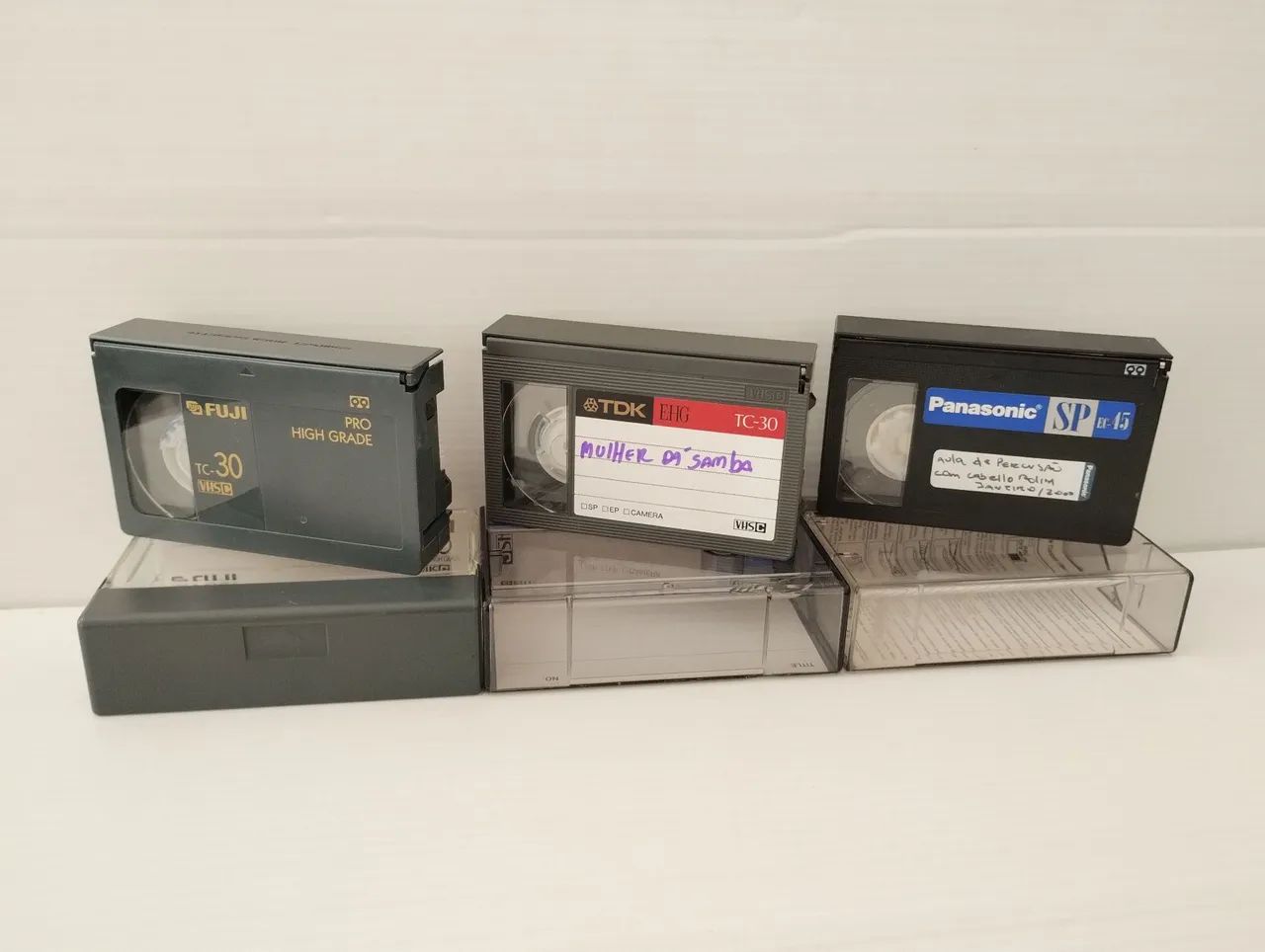 3 Fitas VHS-C Cassete Regraváveis - Fuji TDK Panasonic (impecáveis)