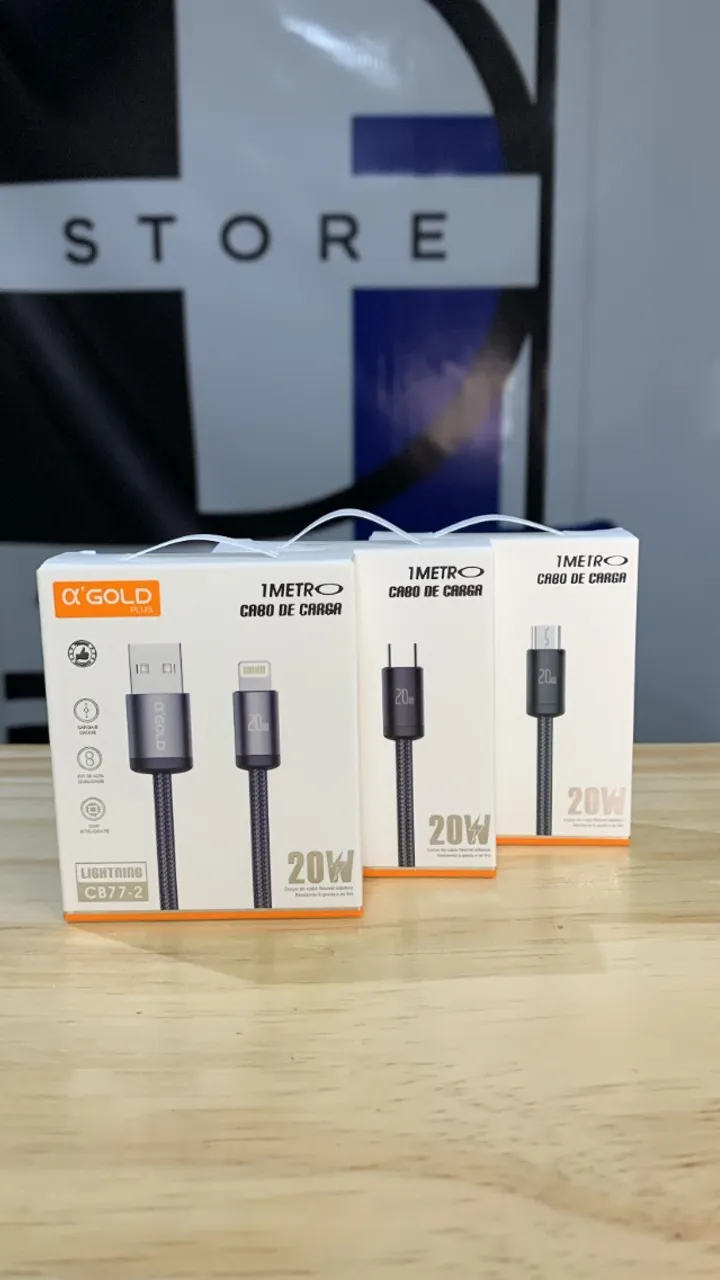 Cabo para fonte USB 20W A?gold