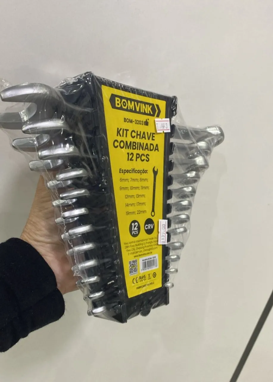Jogo De Chave Combinada Kit 12pc Ferramenta 6 a 22mm Bom-3203 - Loja Coimbra Computadores