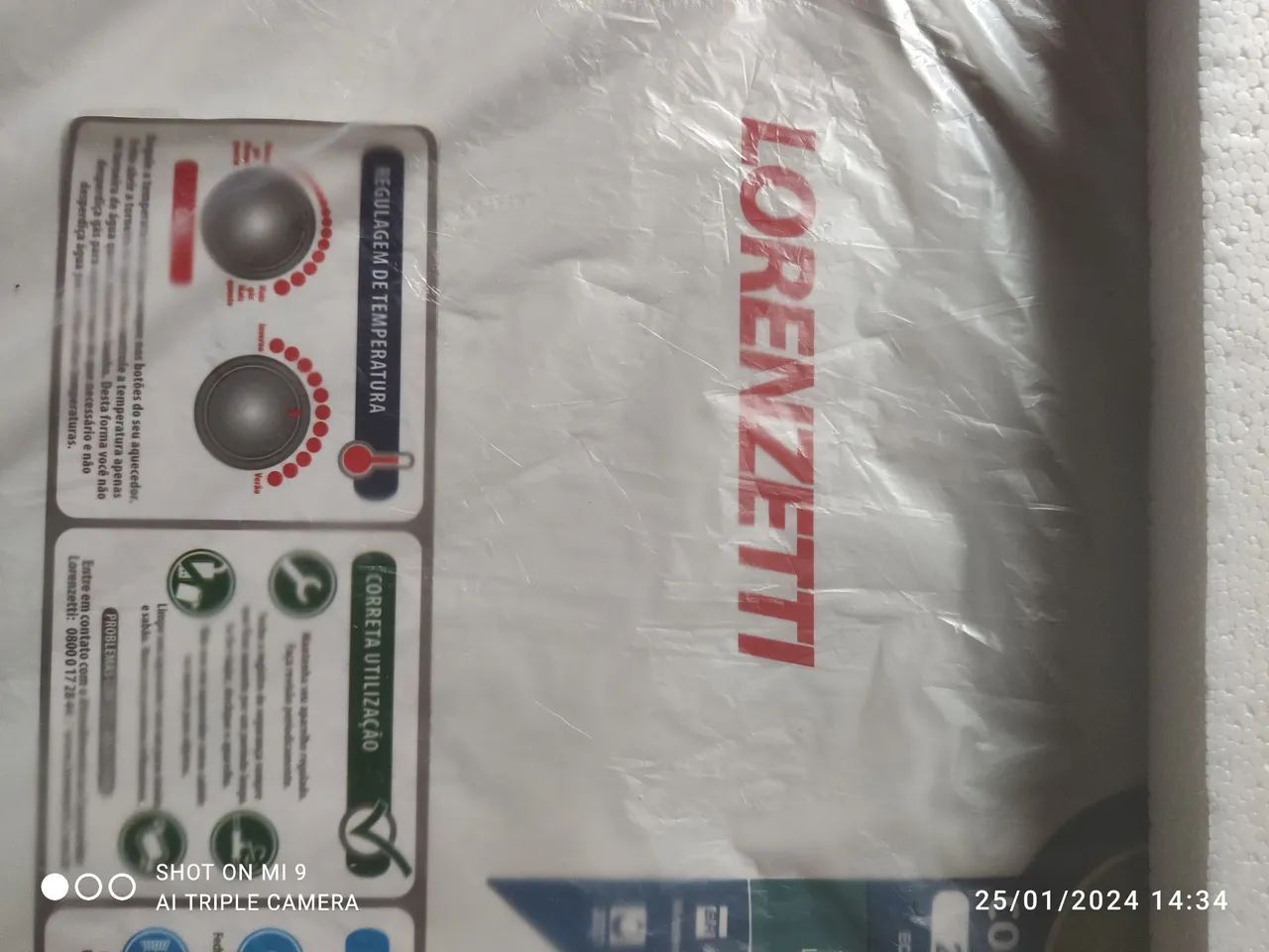 Aquecedor a gás 7,5 litros, novo 