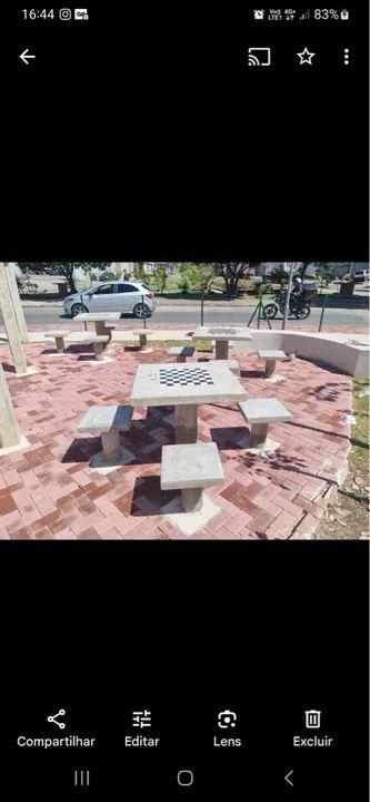 Mesa de 80 cm de formato quadrado com xadrez  - Foto 6