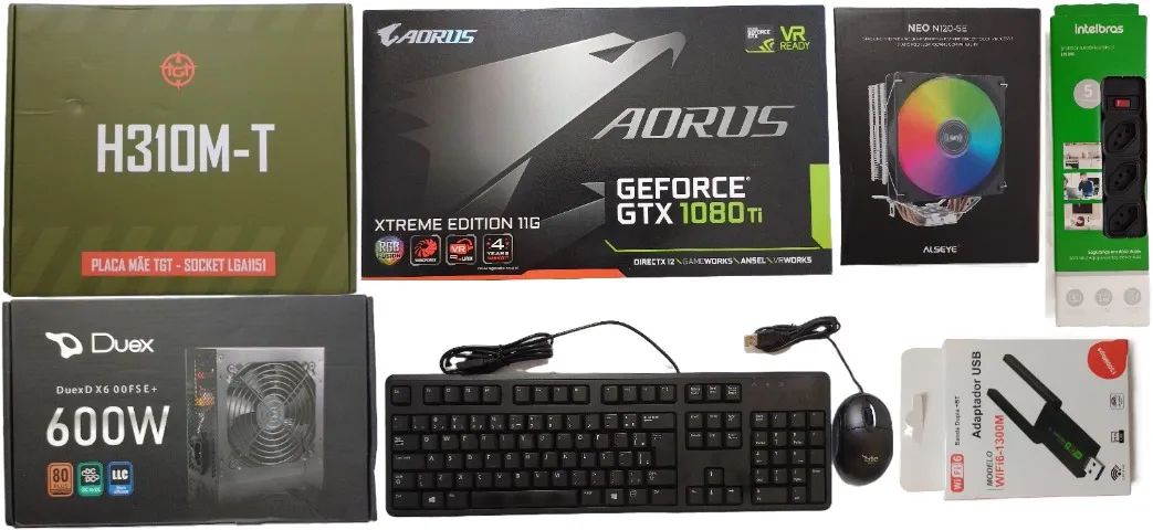 Computador PC Gamer Intel Core i5 9600K NVidia GTX 1080 Ti 16GB DDR4 SSD 256GB HD 1TB - Foto 5