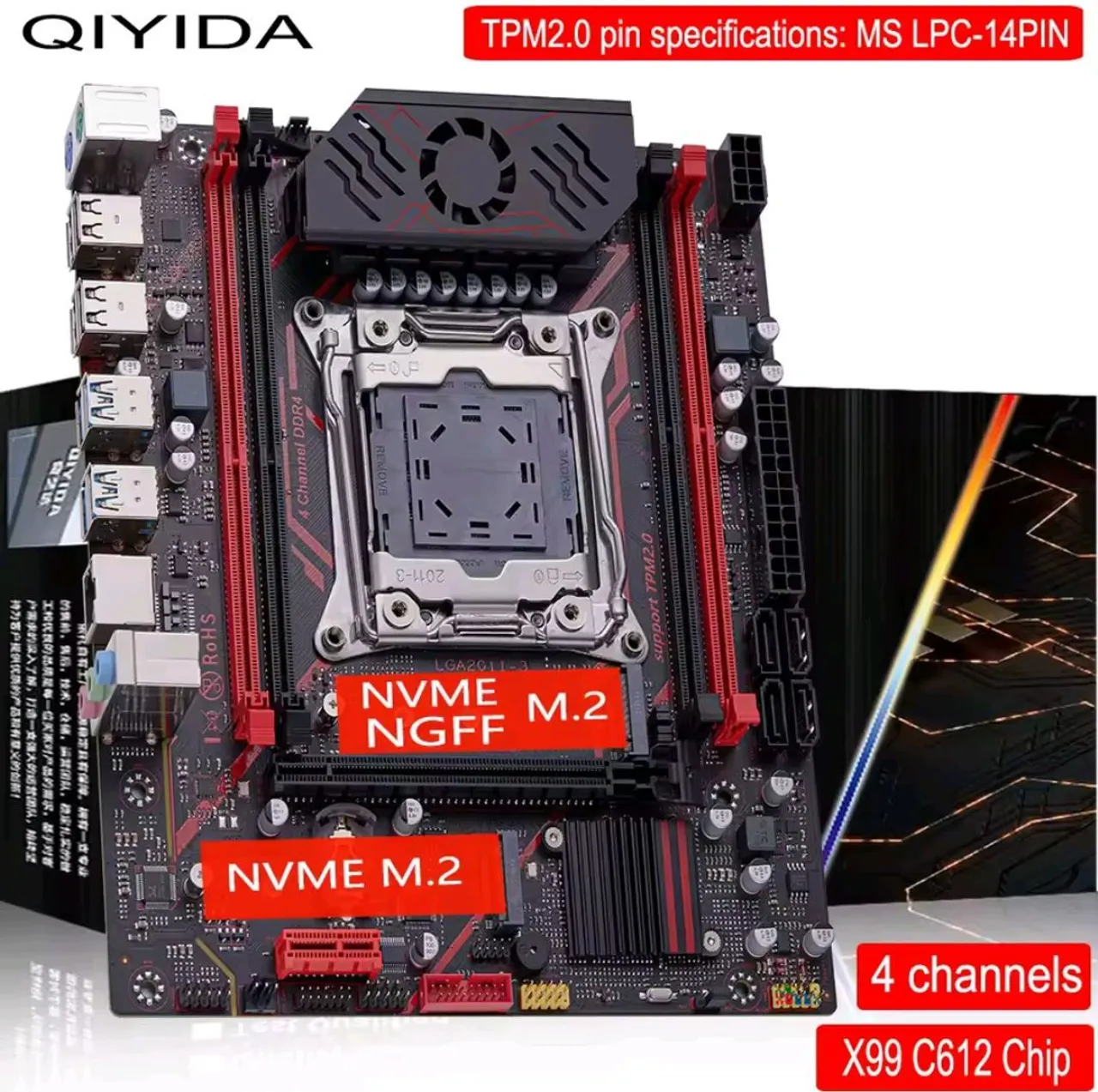 Placa Mãe QIYIDA h9s X99 C612 Chip