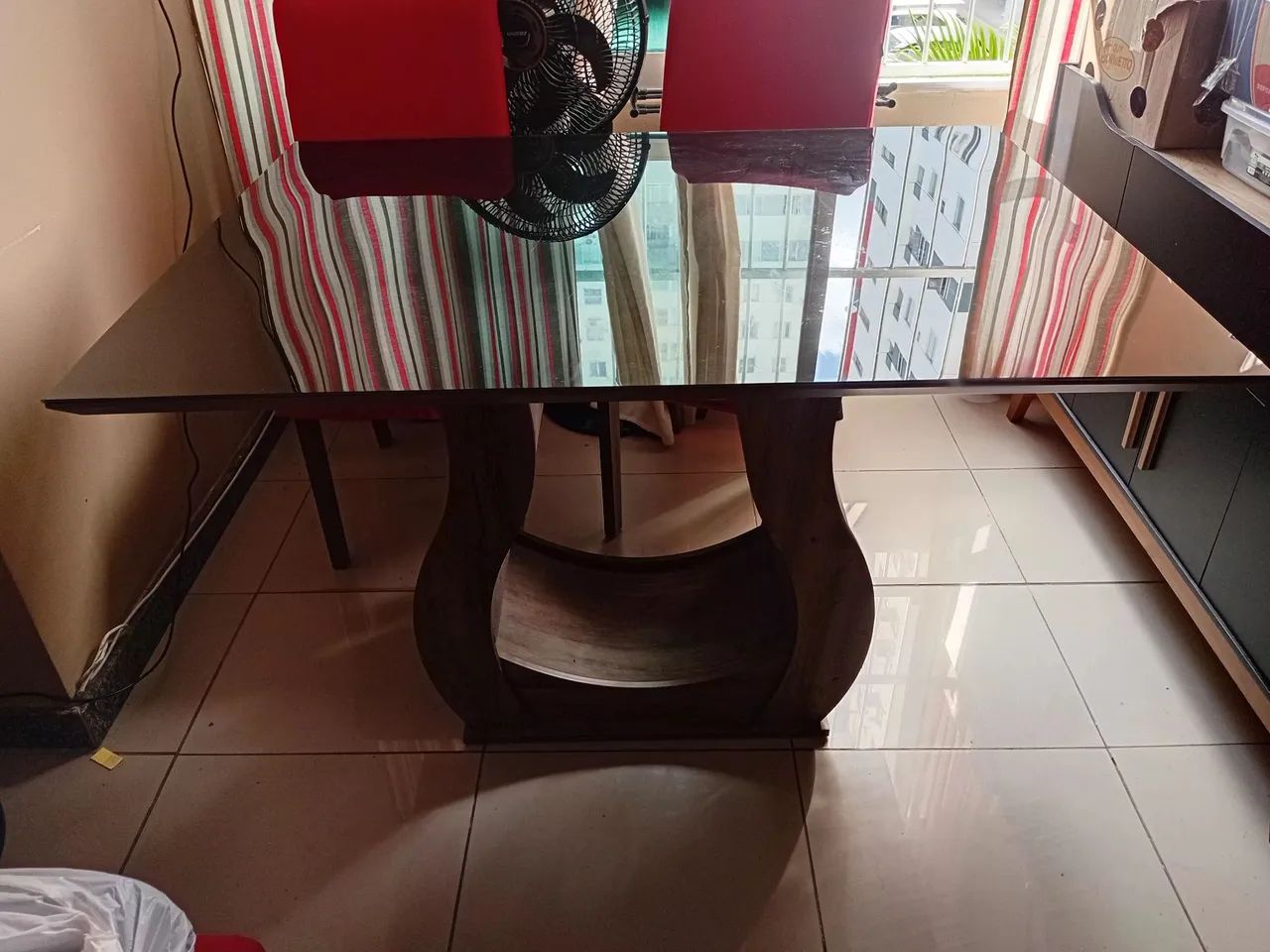 Mesa jantar base vidro 4 cadeiras  - Foto 4