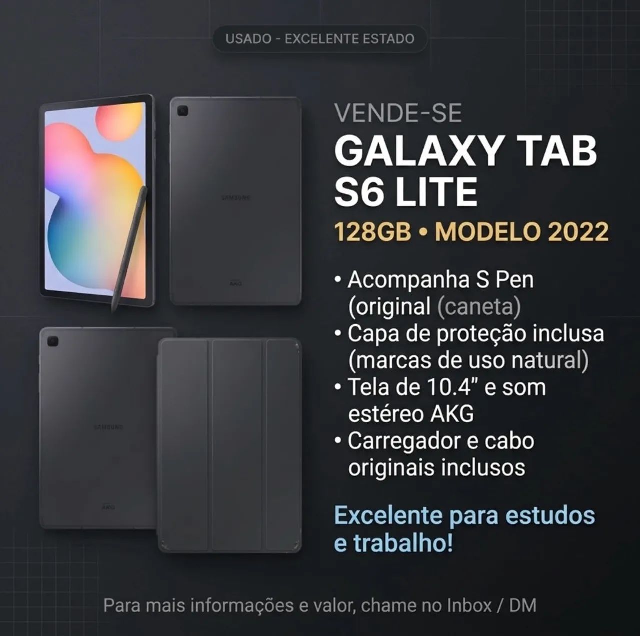 Galaxy Tab S6 Lite com S pen