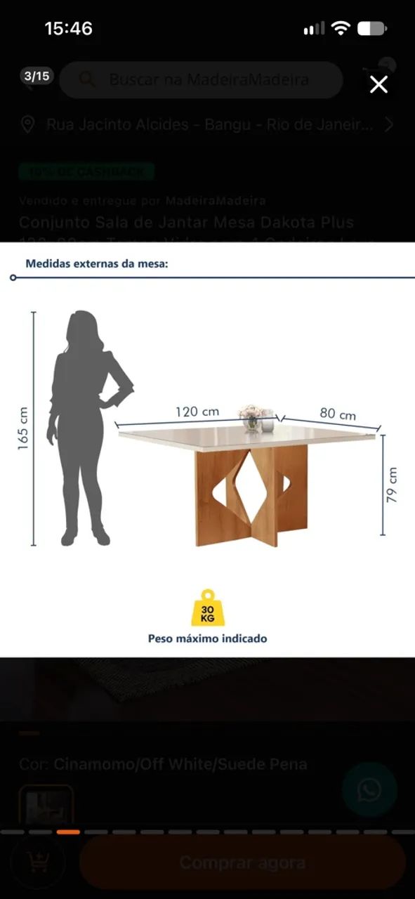 Mesa de jantar 4 cadeiras  - Foto 5