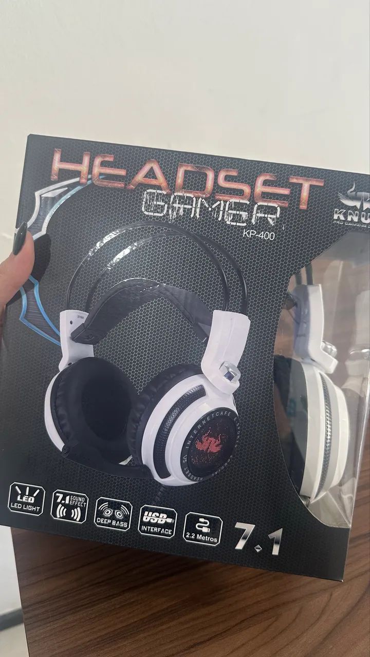 HEADSET GAMER COM FIO LED USB KP-400 - Foto 3