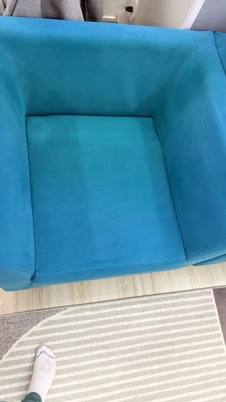 2 Poltronas Suede - Azul Tiffany - Foto 3