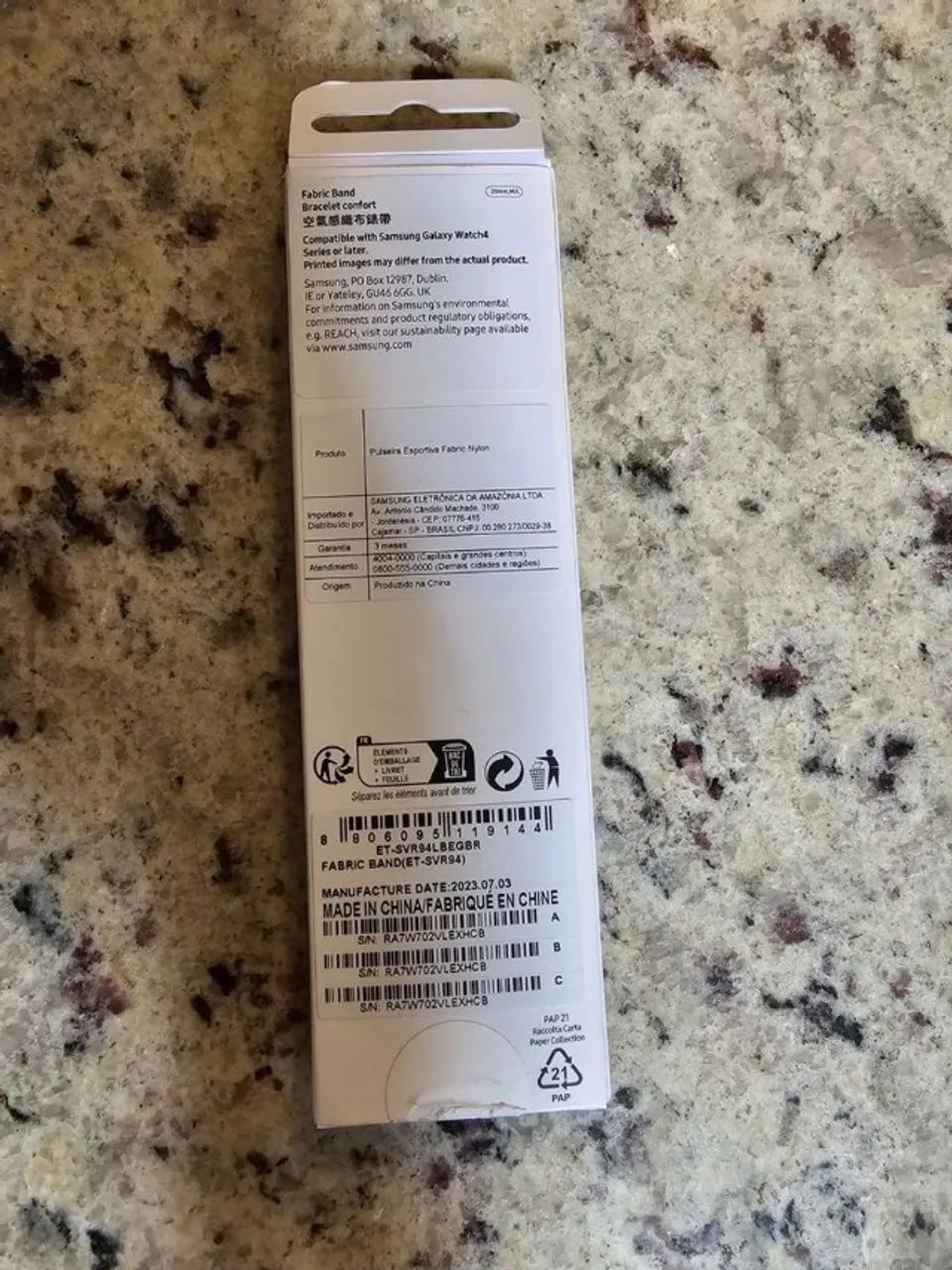 Pulseira de tecido original Samsung para Galaxy Watch 7, 6, 5 e 4 20mm M/L preta NOVA - Foto 2