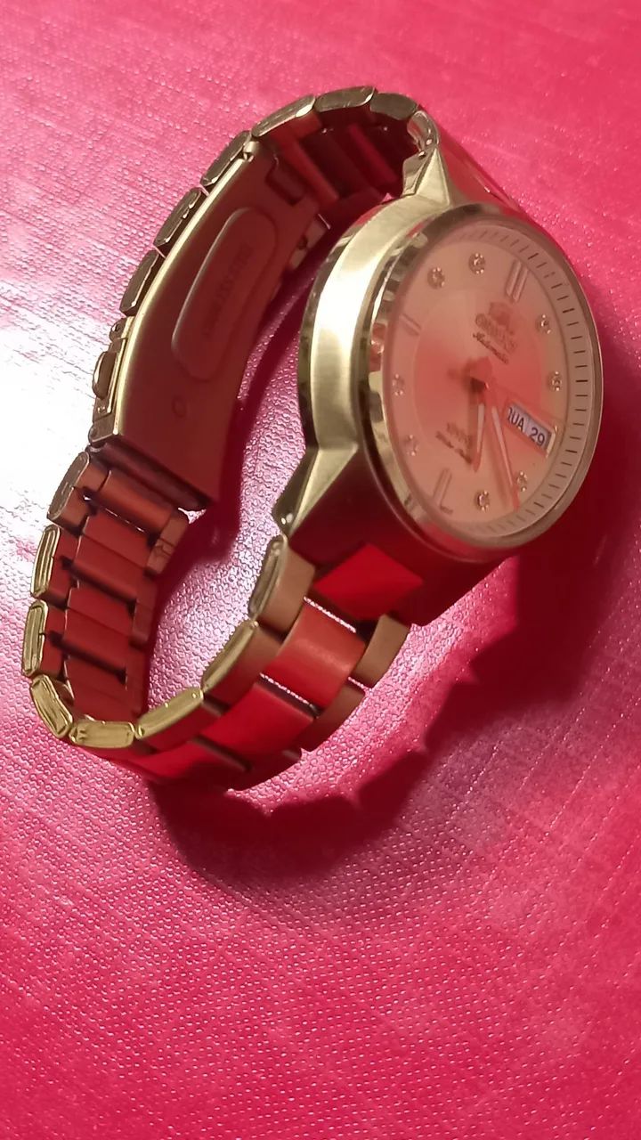 Lindo relógio orient automatico banhado a ouro  - Foto 2