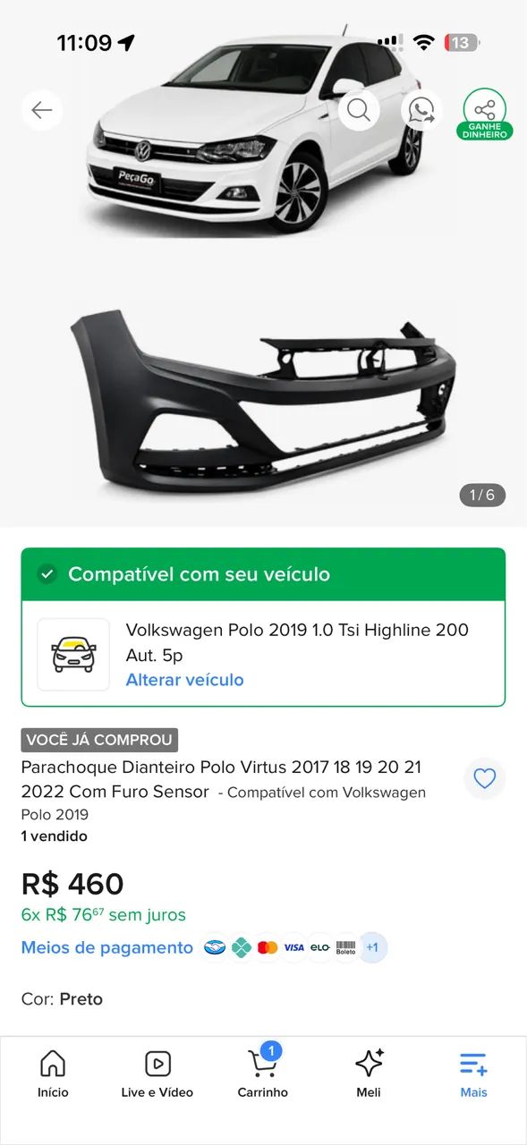 Pára-choque polo e Virtus novo  - Foto 2