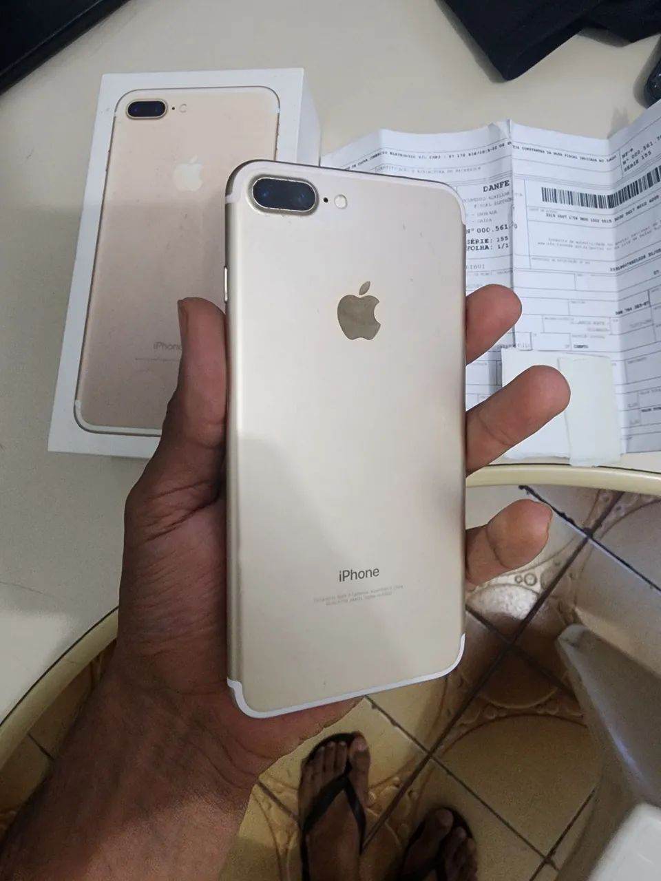 IPHONE 7 PLUS 128GB CAIXA + NOTA - Celulares e Smartphones