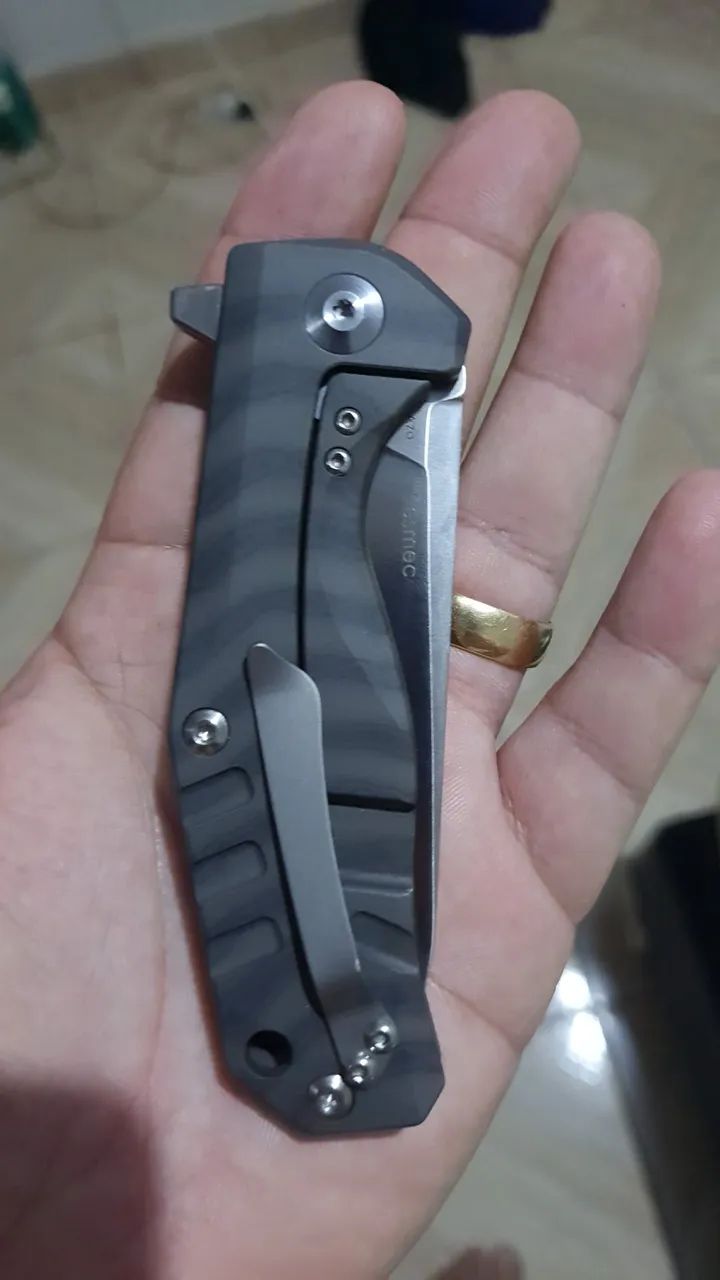 Canivete Kizer Kesmec Frame Lock Knife Flamed Titanium (3.5" Satin) Ki4461A1 - Foto 3