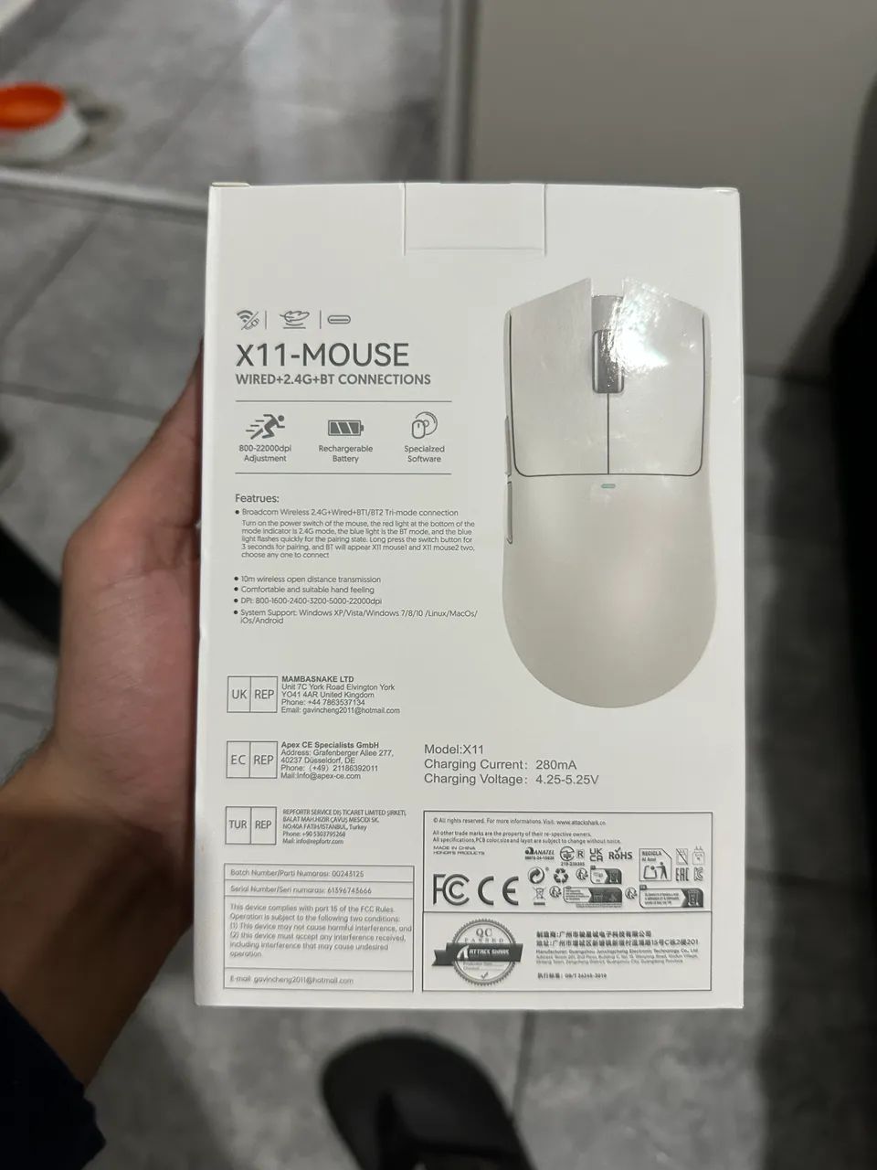 MOUSE GAMER ATTACK SHARK X11 BRANCO LACRADO