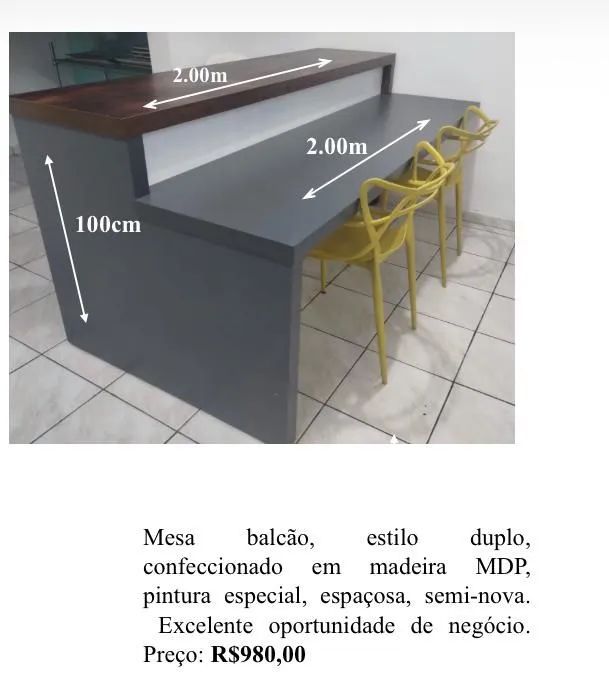 Balcão de Atendimento em MDF - Excelente Estado