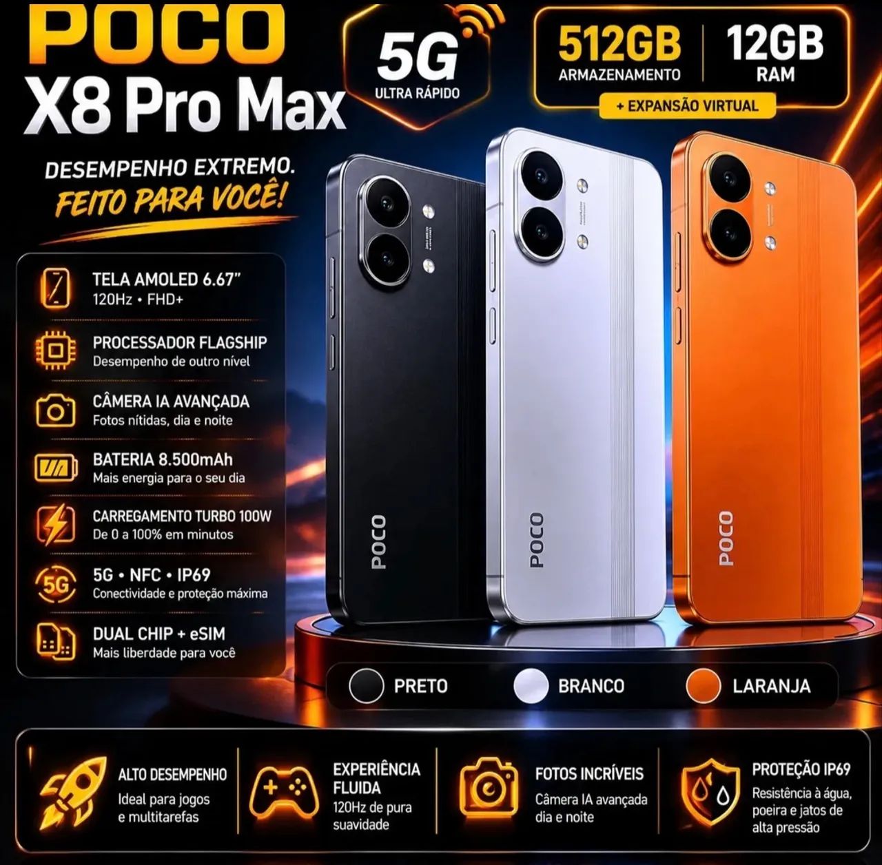 Poco x8 Pro Max 512/12 R$3399,00 LACRADO