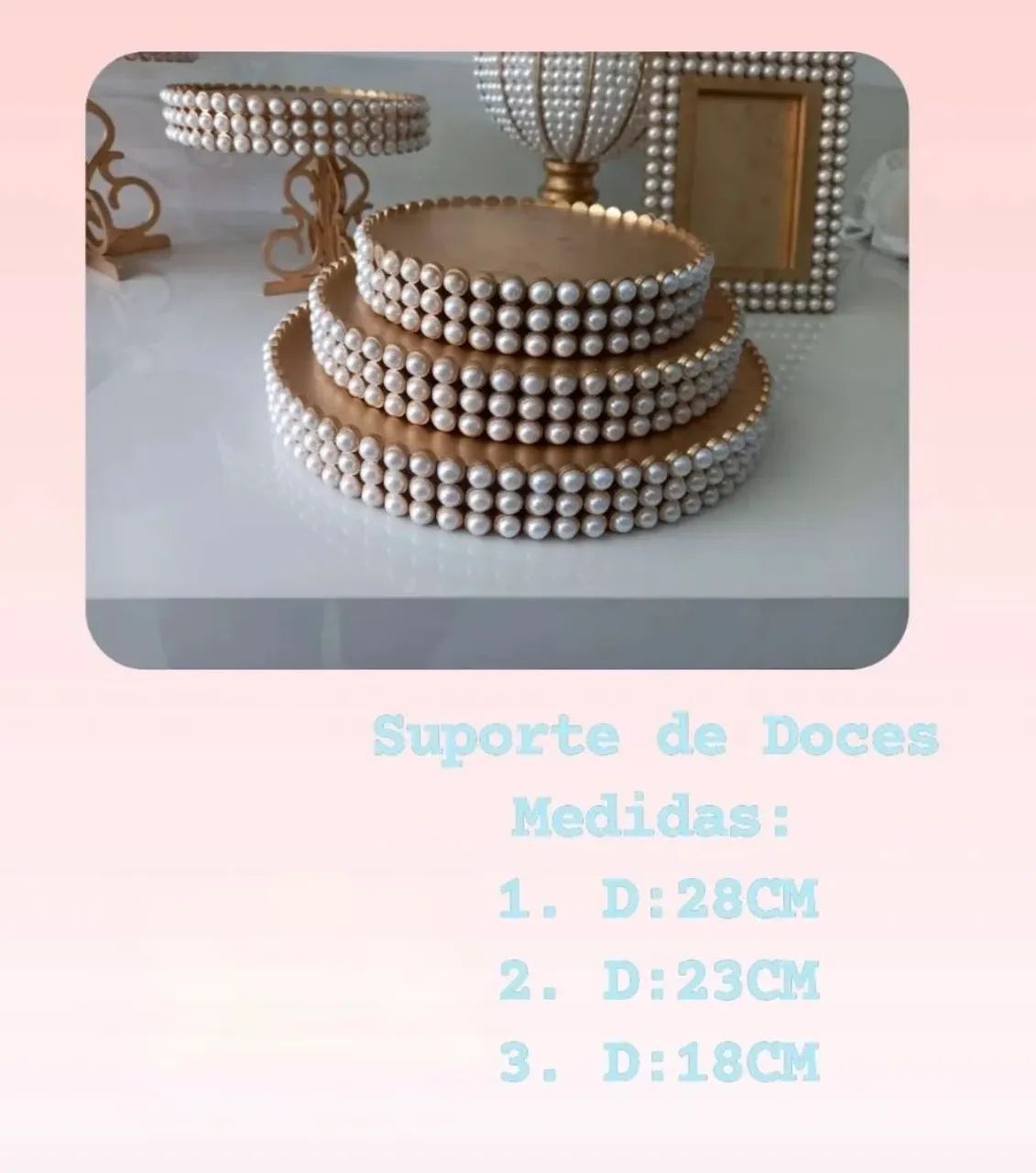Decoração para festa dourada e em pérola  - Foto 3