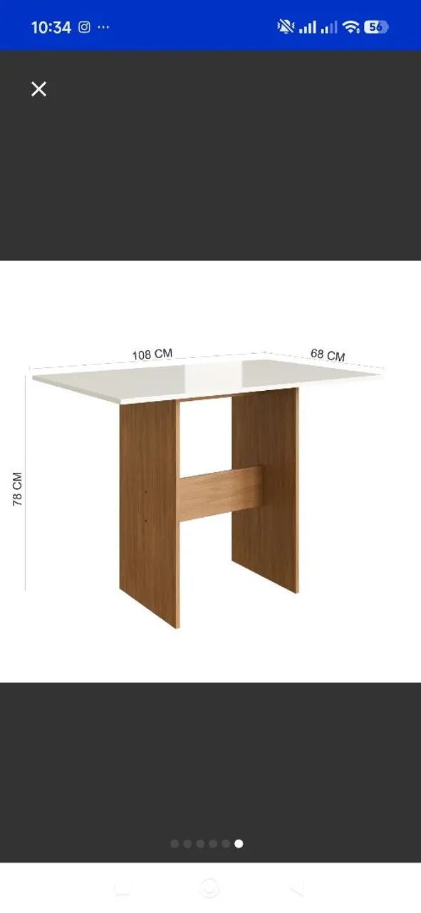 Mesa com 4 cadeiras 108cm nova na caixa - Foto 2