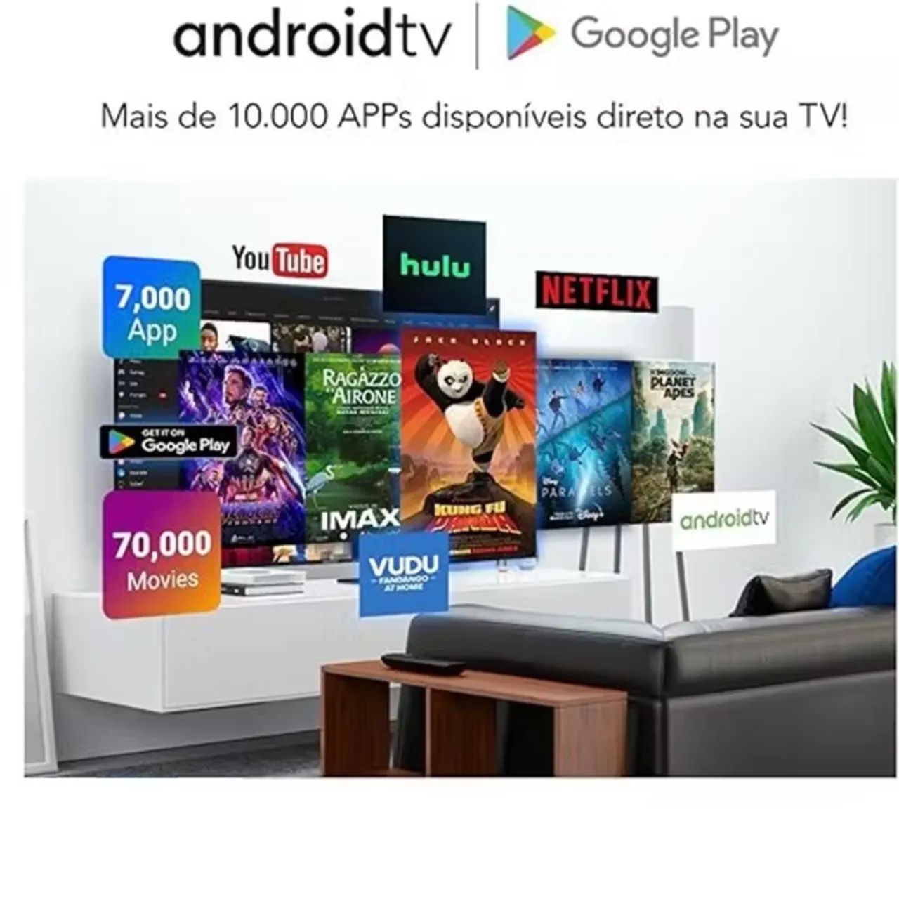 Smart TV LED HD 24? Android 14 com Wi-Fi, HDMI e USB - Foto 5