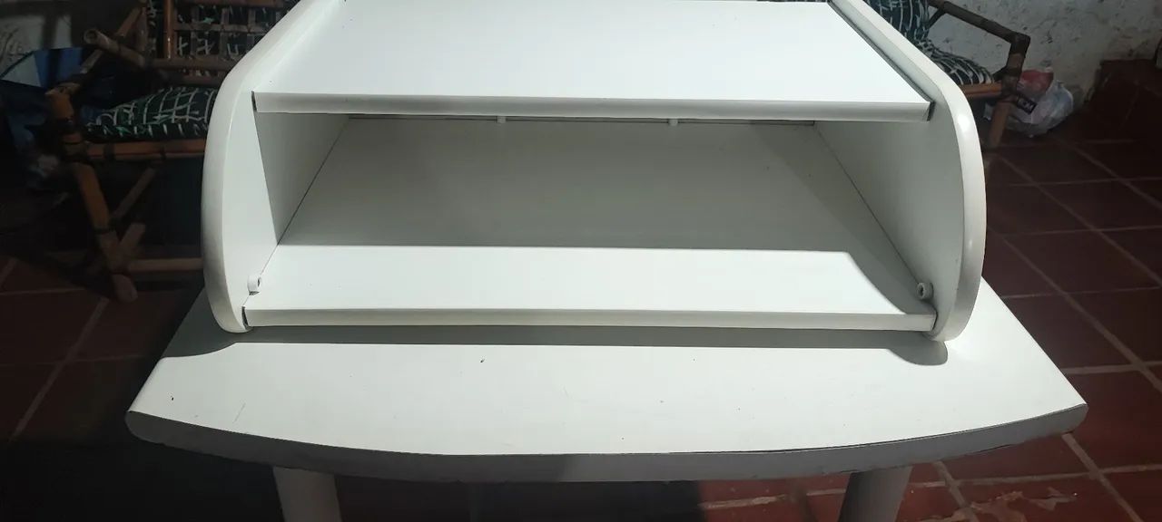 Suporte/Nicho para Micro-ondas em MDF Branco - Ótimo Estado - Foto 2