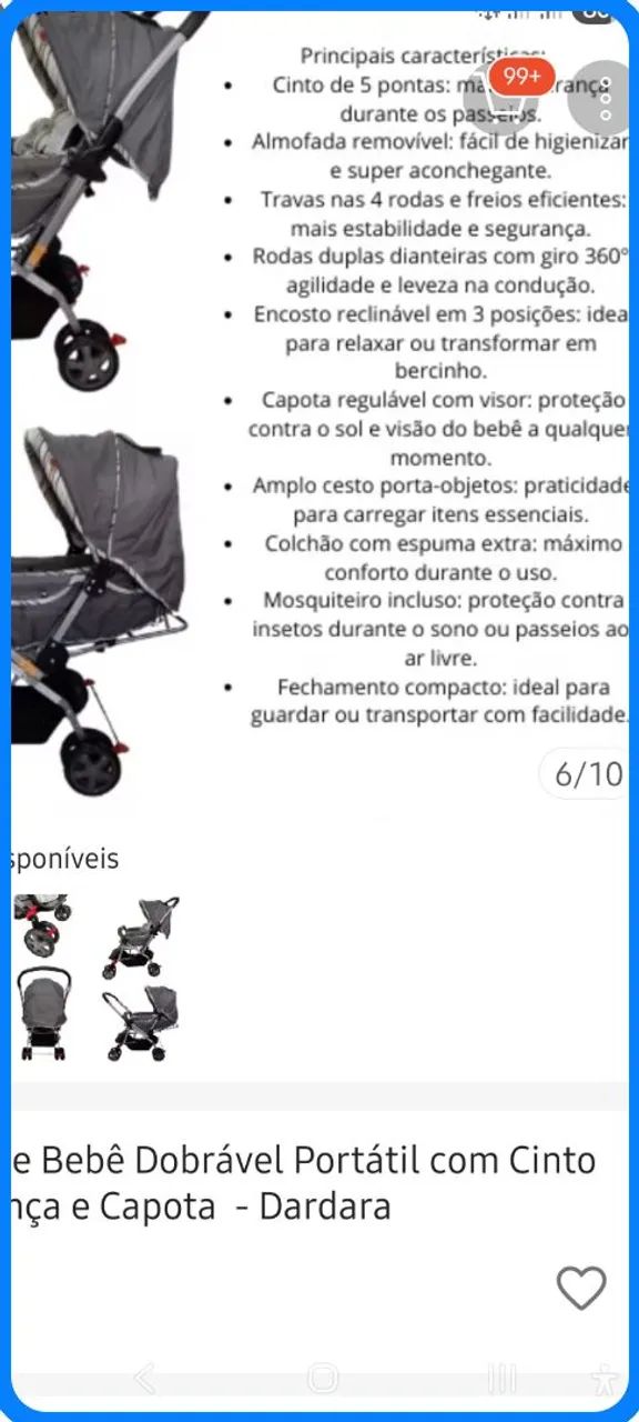 Carrinho de bebê novo
