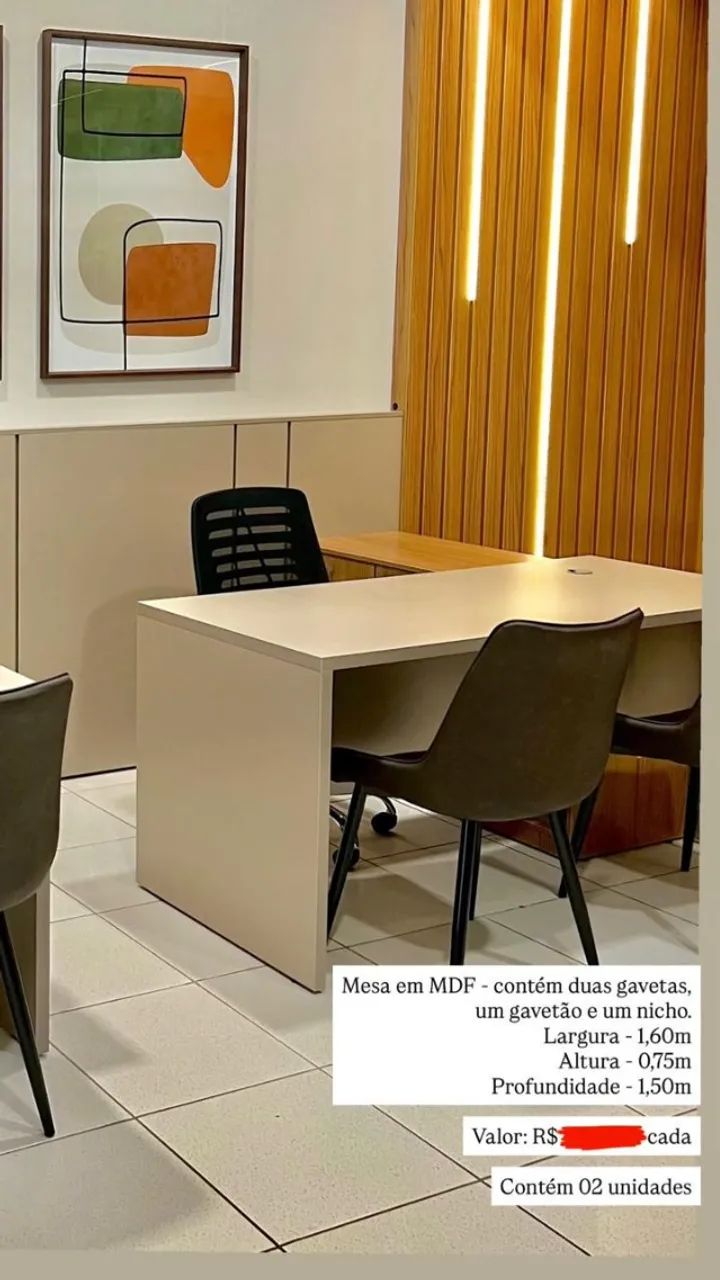 MESA EM L DE MDF